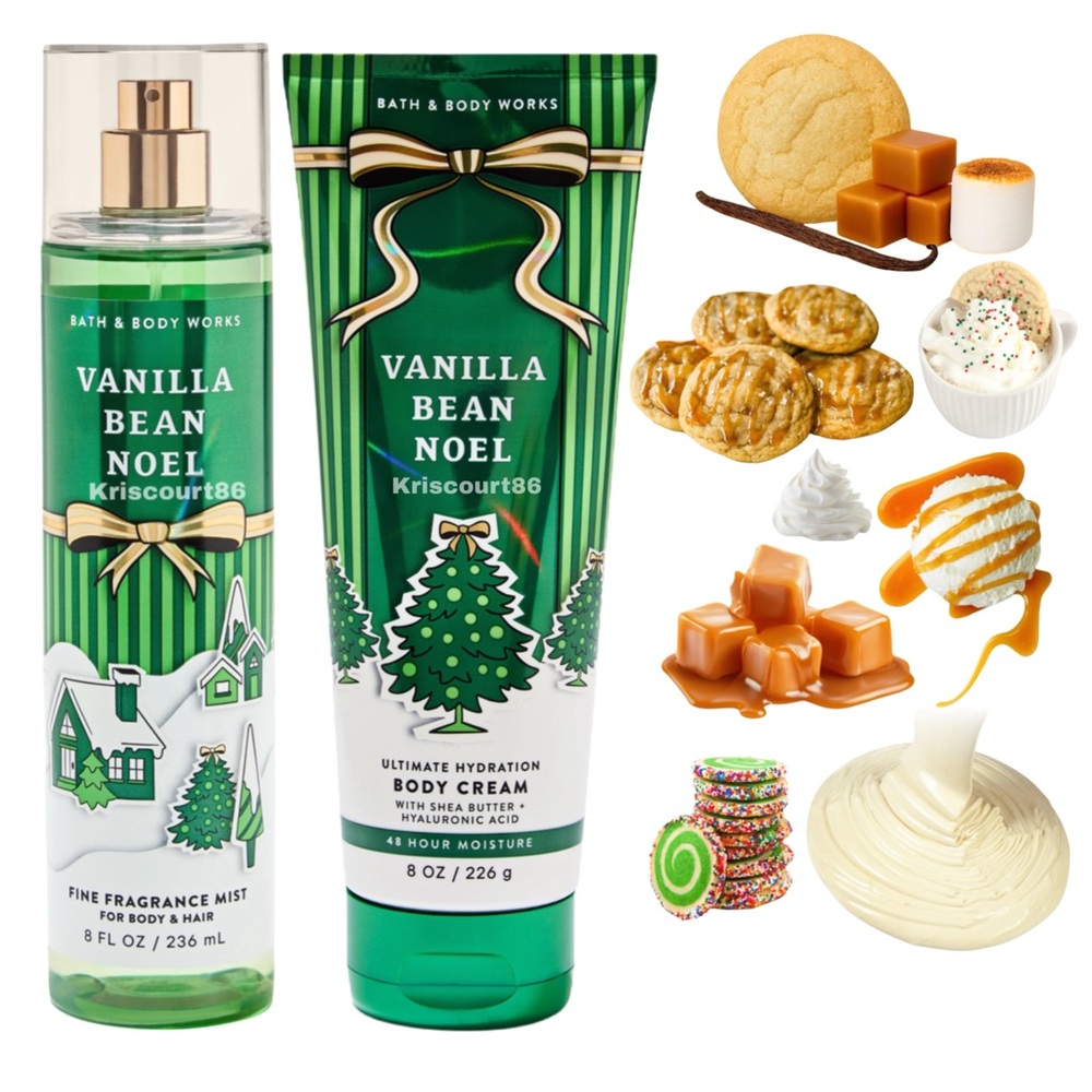BBW Vanilla Bean Noel 2PC FULL-SIZE SET NEW - Picture 2 of 15